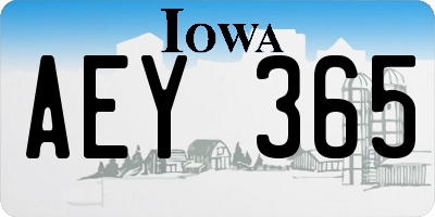 IA license plate AEY365