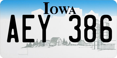 IA license plate AEY386