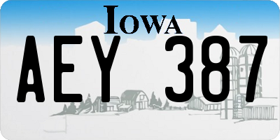 IA license plate AEY387