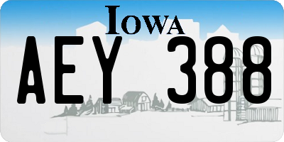 IA license plate AEY388