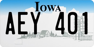 IA license plate AEY401