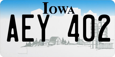 IA license plate AEY402