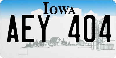 IA license plate AEY404