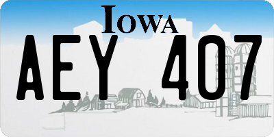 IA license plate AEY407