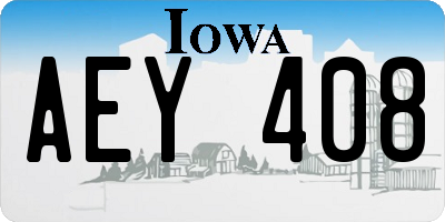 IA license plate AEY408
