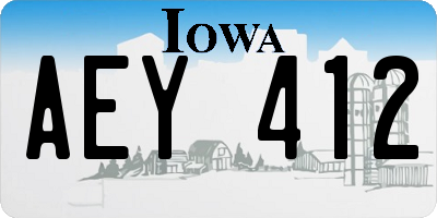 IA license plate AEY412