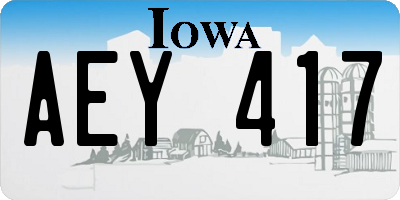 IA license plate AEY417