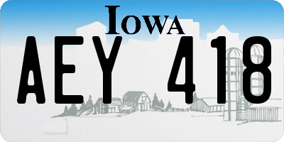 IA license plate AEY418