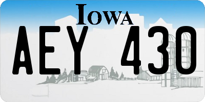 IA license plate AEY430