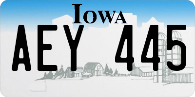 IA license plate AEY445