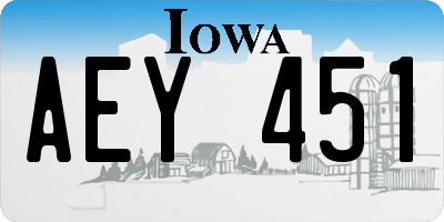 IA license plate AEY451