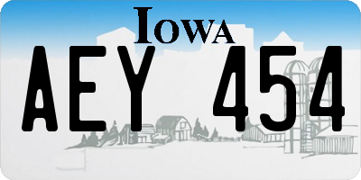 IA license plate AEY454