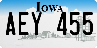 IA license plate AEY455