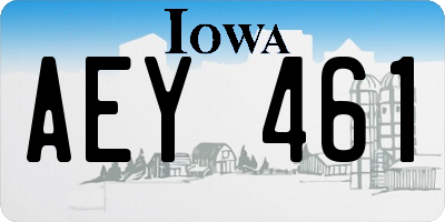IA license plate AEY461