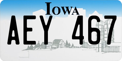 IA license plate AEY467