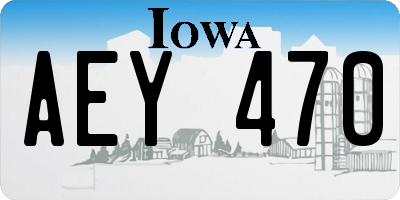 IA license plate AEY470
