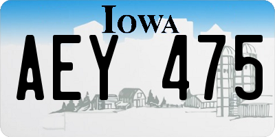IA license plate AEY475