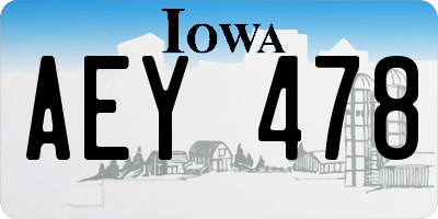 IA license plate AEY478