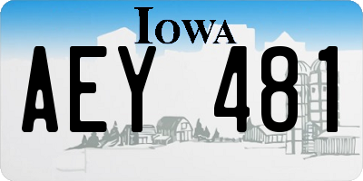 IA license plate AEY481
