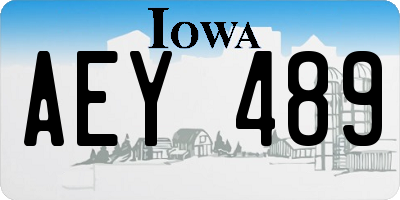 IA license plate AEY489