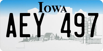 IA license plate AEY497