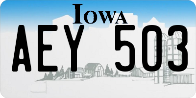 IA license plate AEY503