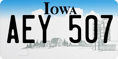 IA license plate AEY507