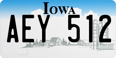 IA license plate AEY512