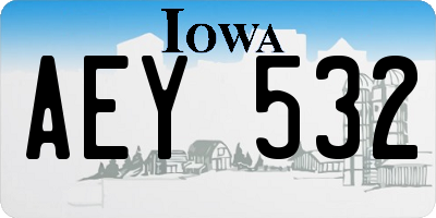 IA license plate AEY532