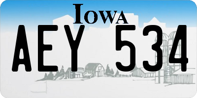 IA license plate AEY534