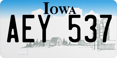 IA license plate AEY537