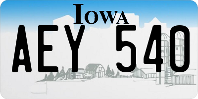 IA license plate AEY540