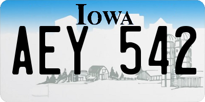 IA license plate AEY542