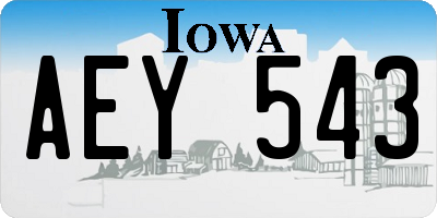 IA license plate AEY543
