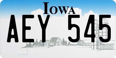 IA license plate AEY545
