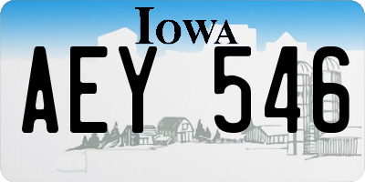 IA license plate AEY546