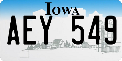 IA license plate AEY549