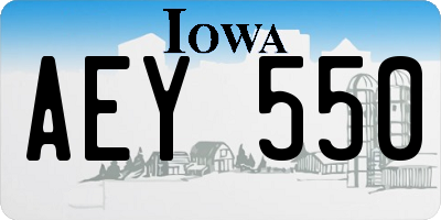IA license plate AEY550