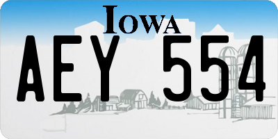 IA license plate AEY554