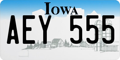 IA license plate AEY555