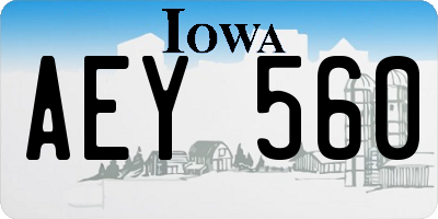 IA license plate AEY560