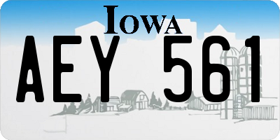 IA license plate AEY561
