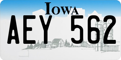 IA license plate AEY562