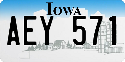 IA license plate AEY571