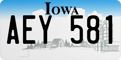 IA license plate AEY581