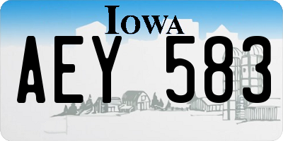 IA license plate AEY583