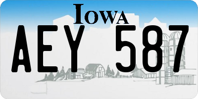 IA license plate AEY587