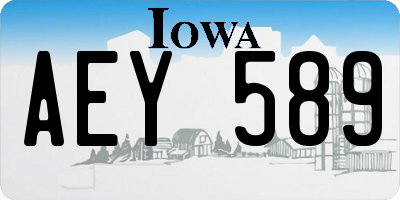 IA license plate AEY589