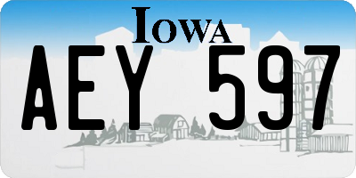 IA license plate AEY597