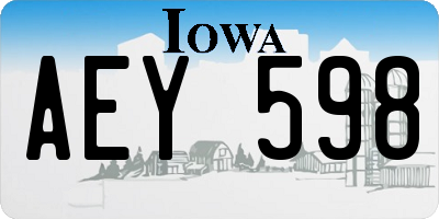 IA license plate AEY598